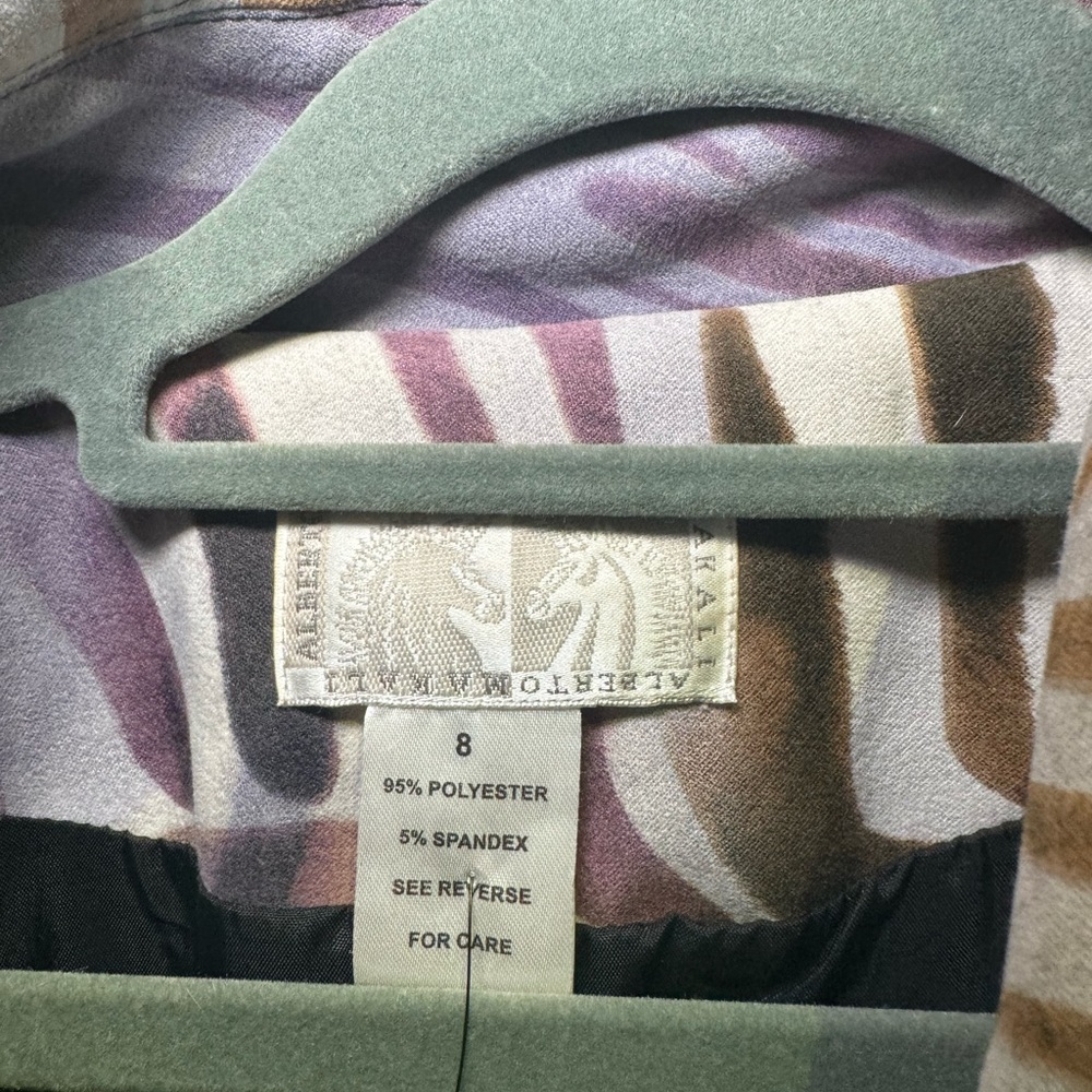 Alberto Makali size 8 purple animal print trench coat - Picture 2 of 8